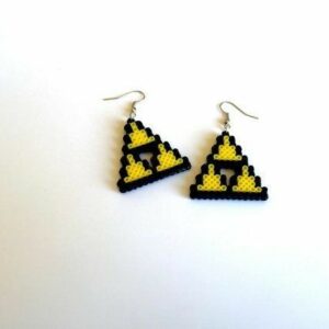 Triforce Zelda v1 Pixel Art Chaveiro Pin Brinco Adesivo ou Ímã
