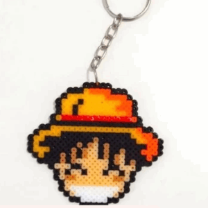 Luffy One Piece Pixel Art Chaveiro Pin Brinco Adesivo ou Ímã