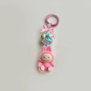 Mini Labubu Lafufu Chaveiro Rosa (Dada)