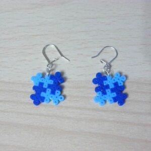 Quebra-Cabeça TEA azul Pixel Art Chaveiro Pin Brinco Adesivo Colar ou Ímã
