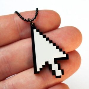 Cursor de Mouse tam G v1 Pixel Art Chaveiro Pin Brinco Colar Adesivo ou Ímã
