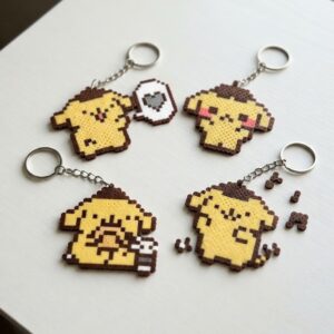 Pompompurin Pixel Art Chaveiro Pin Brinco Colar Adesivo ou Ímã