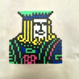Rei de Ouros ("Rei do FreeCell") Microsoft Windows 95-98 Chaveiro Ímã Adesivo Totem Pixel Art