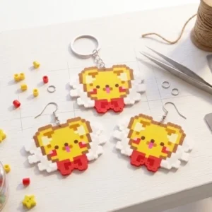 Kero - Sakura Cardcaptor v3 Pixel Art Chaveiro Pin Brinco Colar Adesivo ou Ímã