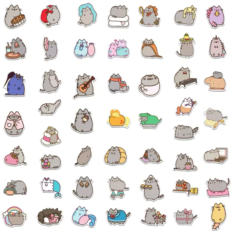 Kit de 15 Adesivos Aleatórios Pusheen Gatinho Fofo do Facebook (sem relevo) - Imagem 3
